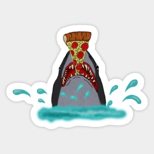 Shark Eating Pizza, Funny Pizza Lover Sticker